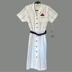 Vintage Lisa petites pin stripe dress with tag size 12